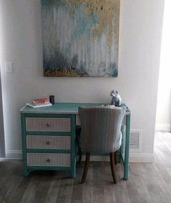 turquoise desk