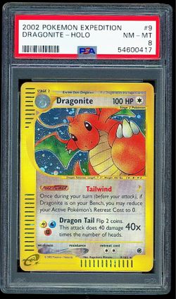 2002 POKEMON EXPEDITION 9 DRAGONITE-HOLO PSA 8