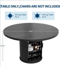47 Inch Round Dinner Table for 4-6