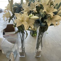 Glass Vase & Faux Flower home Decor