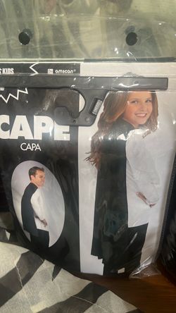 Kids black cape costume