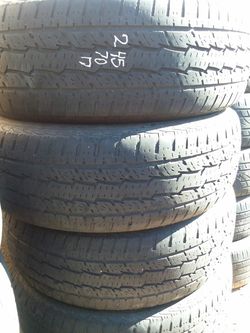 245 70 17 four good truck tires $20 each