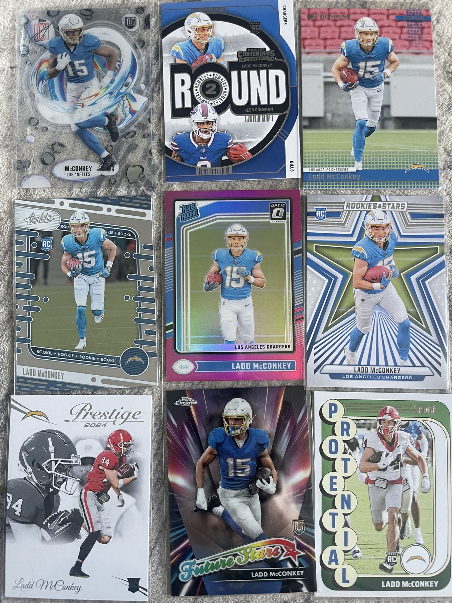 Ladd McConkey Rookie Card Lot