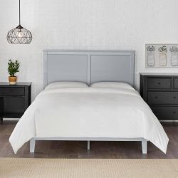 Stone Gray Wood Queen Platform Bed Frame (61.18 in. W x 48 in. H)