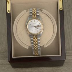 Vintage 1970's Seiko Automatic Two Tone Gold/Silver Watch