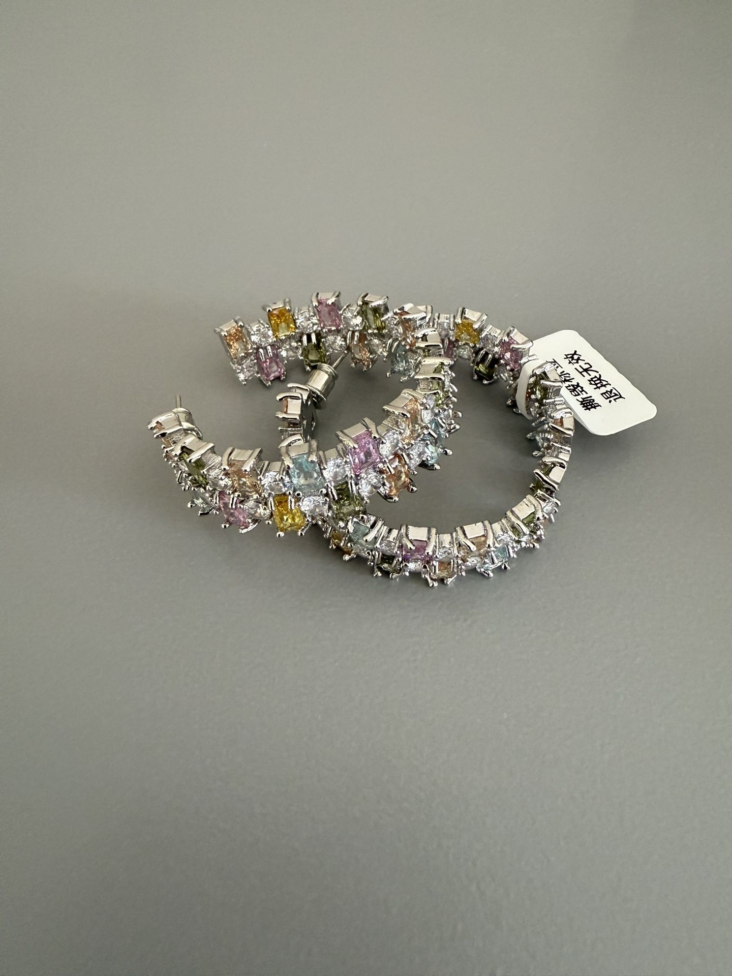 Women’s multicolor large hoop earrings