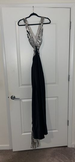 Black and Animal Print Maxi Dress