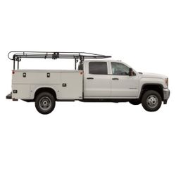Buyers Products 1501260 Steel Service Body Ladder Rack, 14-1/2 ft., 1000lb Limit, Black  Bolt On Mount, Contractor Rack for Service Body T