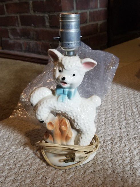 Vintage Nursery Lamb Lamp