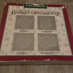 Longaberger Pewter Basket Ornaments 