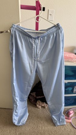 Women'S Oversize Sky Blue Sweatpants - Featuring a Comfortable Drawstring, Loose Fit, Solid Hue, Ideal for Everyday Use, Appropriate for Any Season |