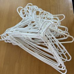 36 White Plastic Hangers 