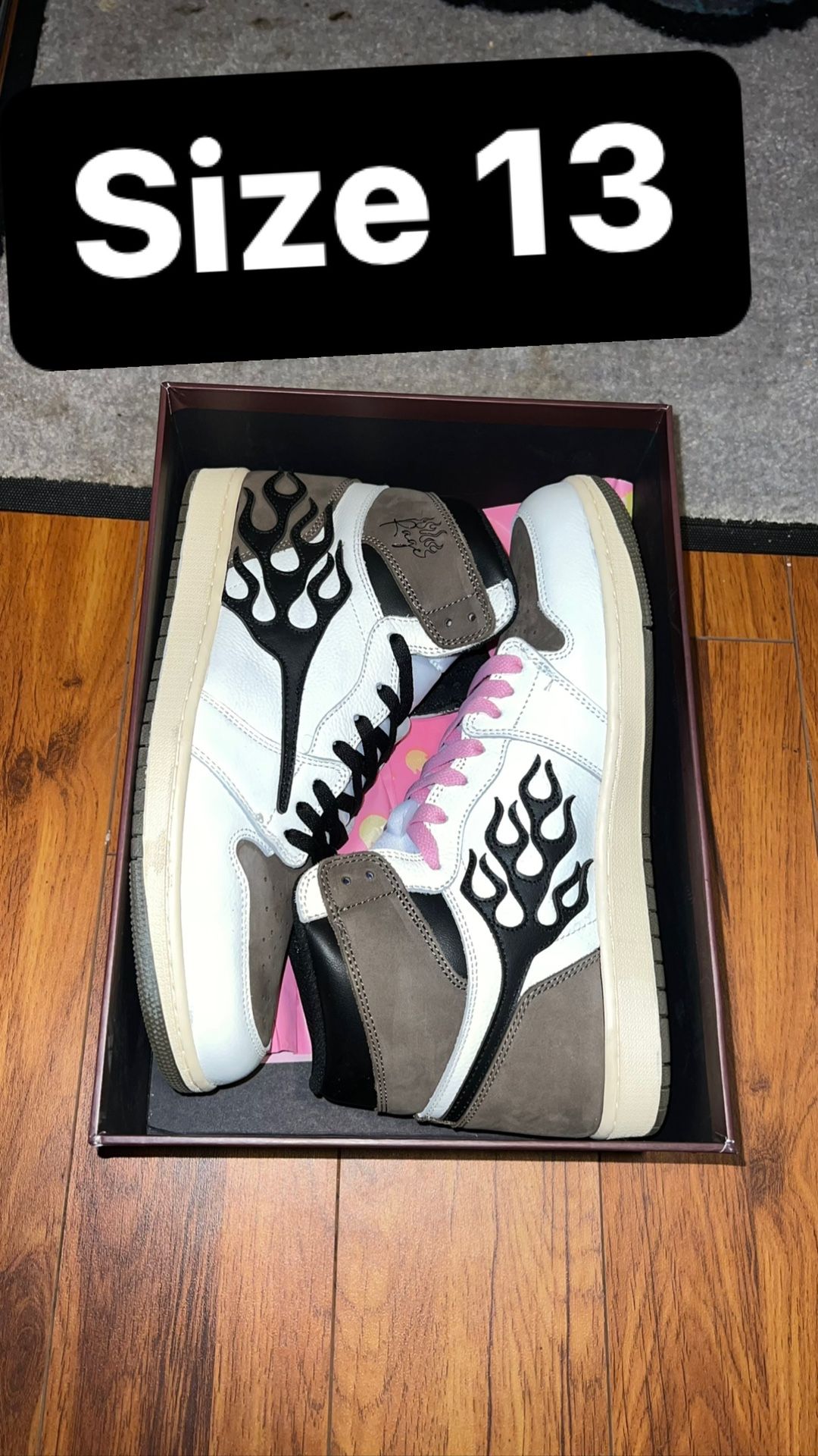 Size 13 Custom Jordan Travis Scott Reverse Mocha