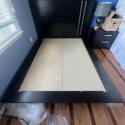 Full Size bedroom furniture set (Bed, night stand, Study Table and 2 Book cases)