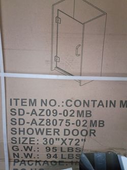 30x72 black single shower door black available now