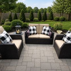 3 Piece Outdoor Wicker Patio Set
