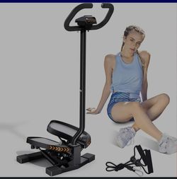 UPGO Stair Stepper with Resistance Band for Home with LED Monitor, 330lbs Weight Capacity with handlebar