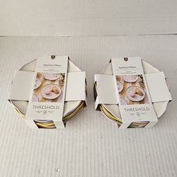 Threshold Stoneware Easter Appetizer Plates Sets NEW