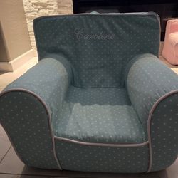 Pottery Barn Kids Aqua Polka Dot Chair