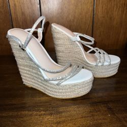 Rhinestone Strap Summer Wedges 