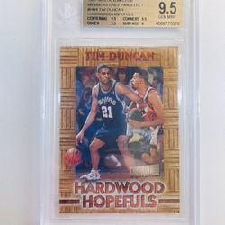 1997-98 Topps Stadium Club Hardwood Hopefuls Members Only Tim Duncan BGS 9.5 Gem Rookie Card