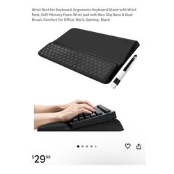 Brand new Wrist Rest for Keyboard, Ergonomic Keyboard Stand with Wrist Rest, Soft Memory Foam Wrist pad with Non-Slip Base & Dust Brush, Comfort for O