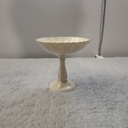 Vintage Lenox Charleston Compote/Candy Pedestal Dish Ivory 24k Gold Flower (T)
