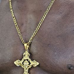 I Deliver I Ship 14k Gold Plated Chain And Pendant