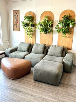 NEW Sofa / Couch / Green Modular Sectional with Matching Ottoman