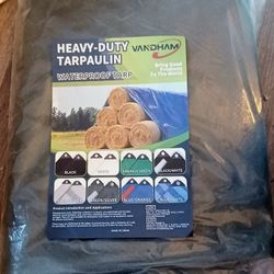 VANDHAM 1pc Heavy-Duty PE Tarpaulin, 6.5 X 6.5 Feet