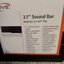 LIVE  27” Sound Bar With Remote
