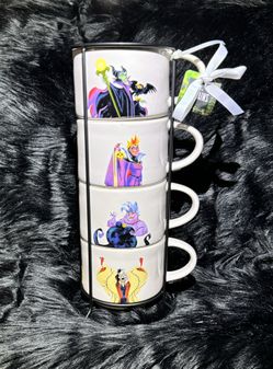 Rae Dunn Disney Villains Stacked Mugs 