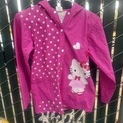 Kids Hello Kitty Rain Jacket Size Medium Large, Three dollars
