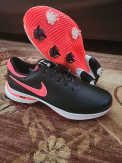 Nike Air Zoom Victory Tour 3 Golf Shoes: Black / White / Crimson Red - Men's 8.5