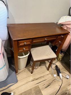 Wood vanity + Bench