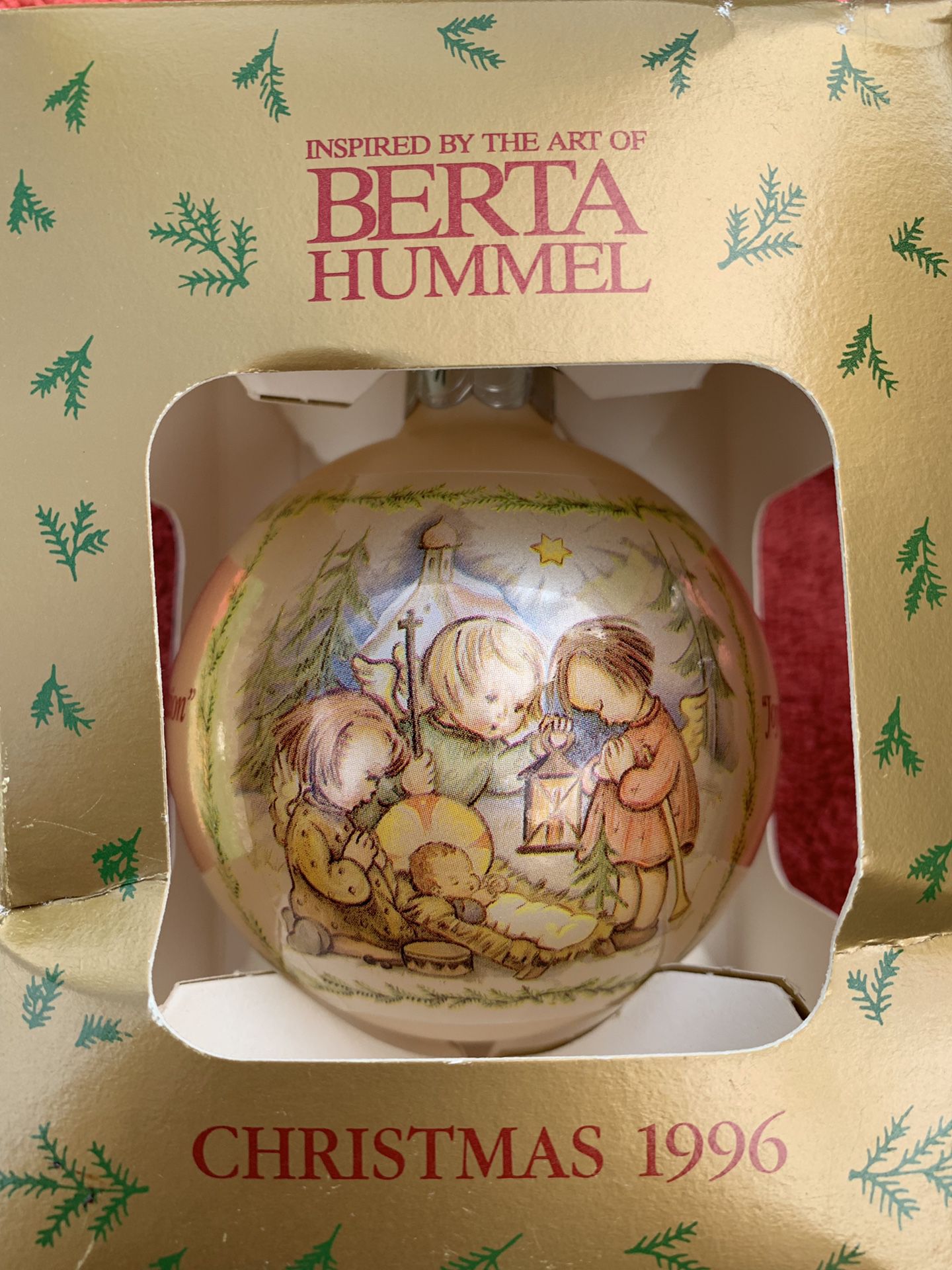 JOYOUS CELEBRATION 1996 BERTA HUMMEL Glass Ball Christmas Ornament RARE GOEBEL