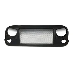 Front Upper Hood Grill  For 2007-2018 Jeep Wrangler JK Matte Black Grille
