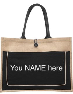 Personalized Burlap Tote Bag