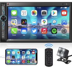 Double Din Car Stereo with Bluetooth: 7inch HD Car Multimedia Receiver – Car Audio MP5 Player | LCD Capacitive Touchscreen | Phonelink | Backup Camera