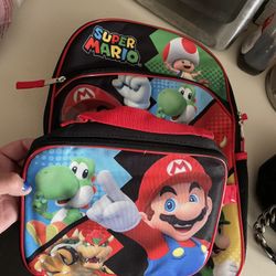 Mario Brothers New Backpack And Lunch Box 
