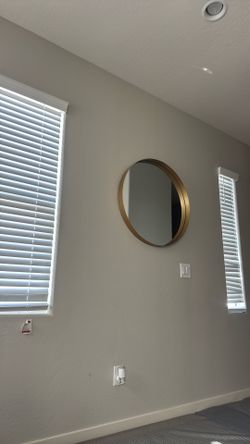 Big gold circle mirror