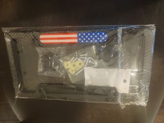 
American License Plates Frames Aluminum Carbon Fiber Surface Car Plate Frame 
