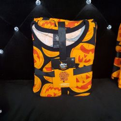 Women's Size XL Hyde & Eek Toddler 18 Month 2-Pc Halloween Pajama PJ Set Jack O lantern Pumpkin
