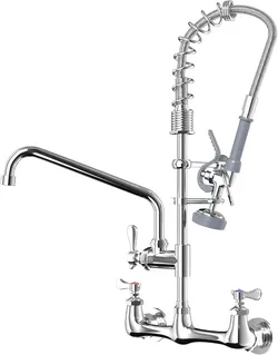 Tolsuny
25 Inch Commercial Sink Faucet with Upgraded Grey Spray Head