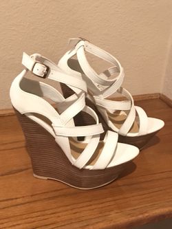 White Strappy Wedges