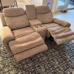 Electric Reclining Loveseat + Stand alone Recliner