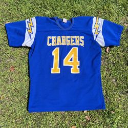 VTG Rawlings Chargers NFL Jersey Dan Fouts #14 70s 80s USA Made Bolts Medium GUC