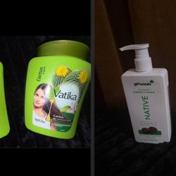 Vatika hair conditioner and musk ( used once ) & native shampoo and conditioner (new )