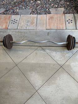 Workout  Curb Bar And Weights