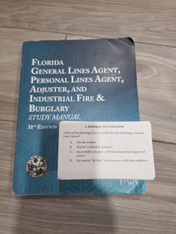Florida Adjuster License Study Guide and Flash Cards